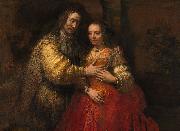 REMBRANDT Harmenszoon van Rijn Portrait of a Couple as Figures from the Old Testament, known as 'The Jewish Bride' oil painting on canvas